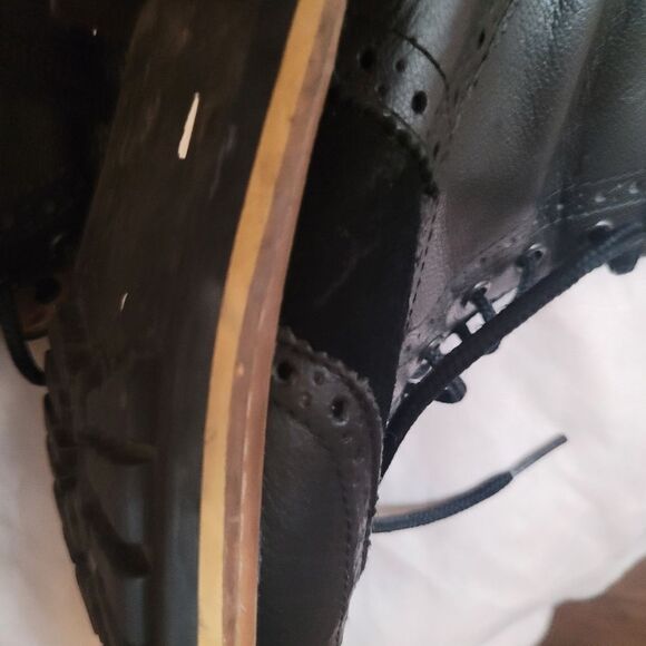 1901 Wingtip Men's boots brogue Oxford lace up leather shoes Size 11 black - Picture 9 of 15